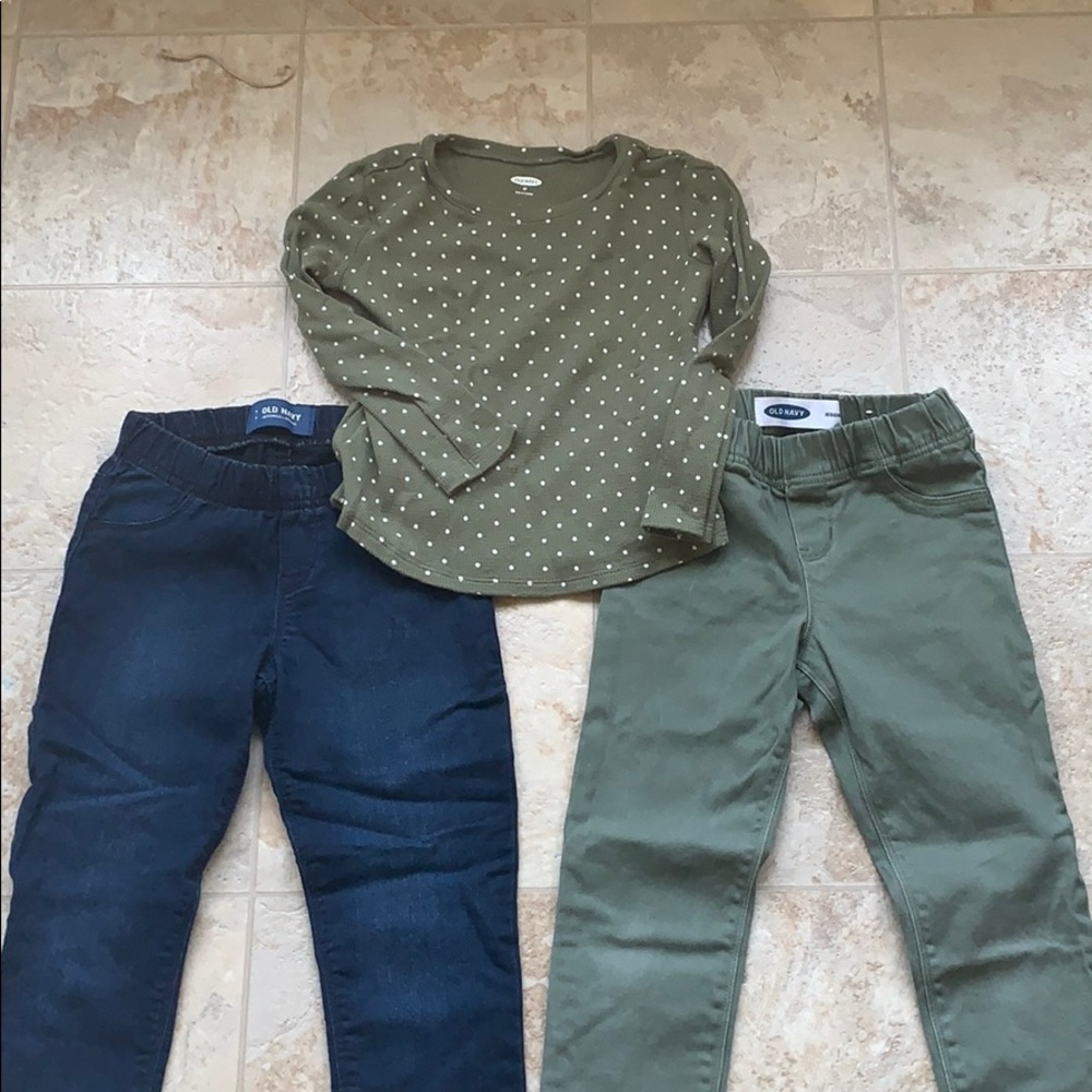 Old Navy girls jeggings and top 5T